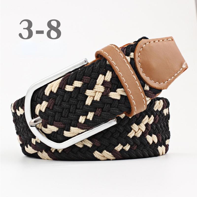 2024 neue Mode Hohe Qualität Explosive frauen Leinwand Gürtel männer Elastische Gürtel Casual Stretch Woven Pin Schnalle Gürtel beige/schwarz