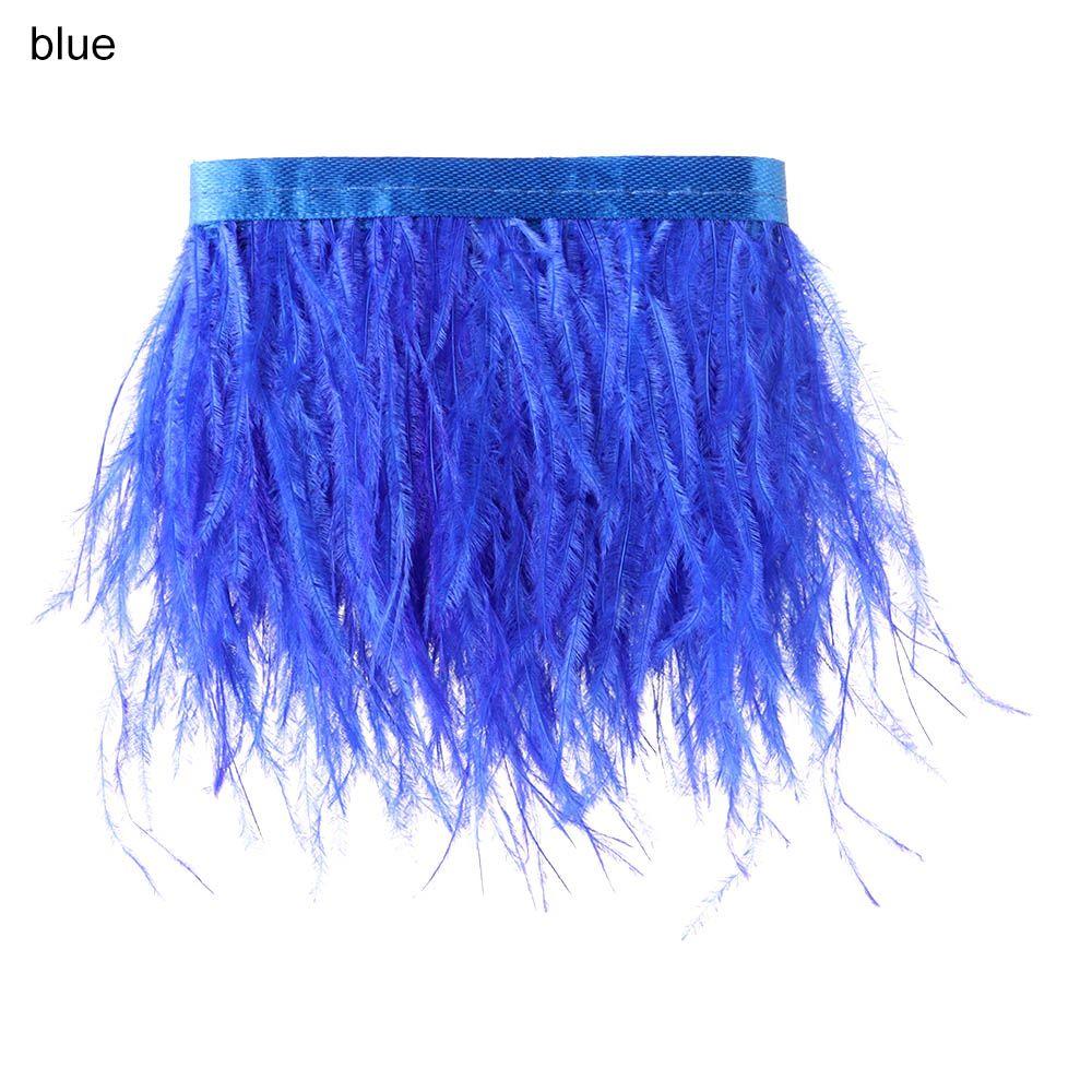 1 Meter Straußenfedern Besatz 8-10 CM Federn Band Webkante Für DIY Hochzeitskleid Dekoration Handwerk Zubehör blau