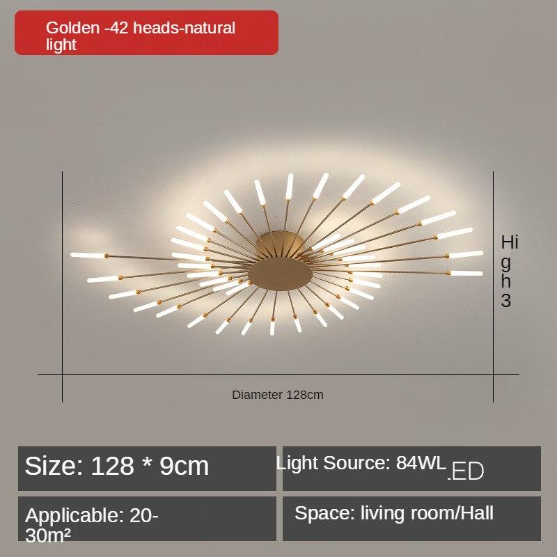 Feuerwerk Led Kronleuchter für Wohnzimmer Schlafzimmer Hause Kronleuchter Moderne Led Decke Kronleuchter Lampe Beleuchtung Kronleuchter 42 heads gold