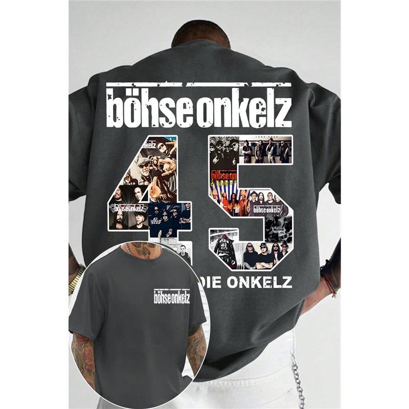 Böhse Onkelz Konzert 45th Anniversary Gedenk-T-Shirt Herren Damen Oversized Unisex Baumwolle High Street Harajuku Weiblich Männlich Bequeme Kleidung 4XL bunt