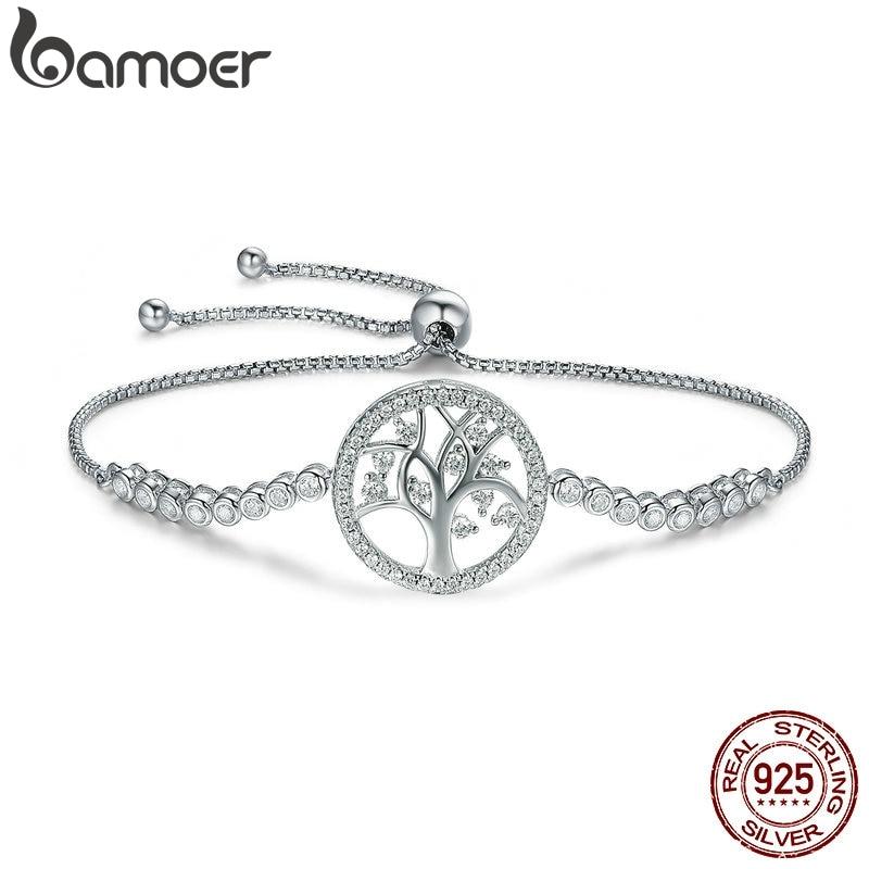Sale 100 %925 Sterling Silber Lebensbaum Tennisarmband Damen Verstellbares Gliederarmband Silberschmuck Scb035 gray