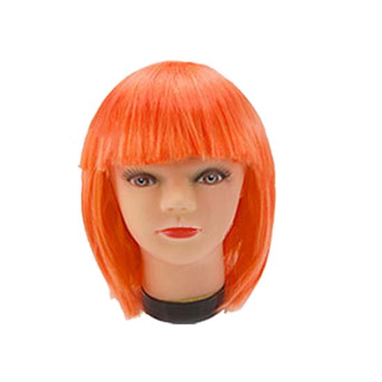 Damen-Perücke mit Pony, kurz, Bobo-Stil, Cosplay-Haarteil, Party-Perücke orange