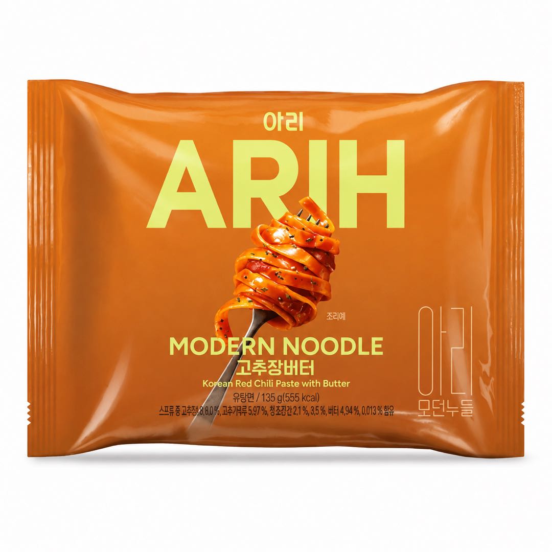 BTS Kollaboration PALDO ARIH Moderne Nudeln Gebratene Nudeln Koreanische Scharfe Soße Geschmack 130g #Korean Spicy Sauce Flavor*1bag orange