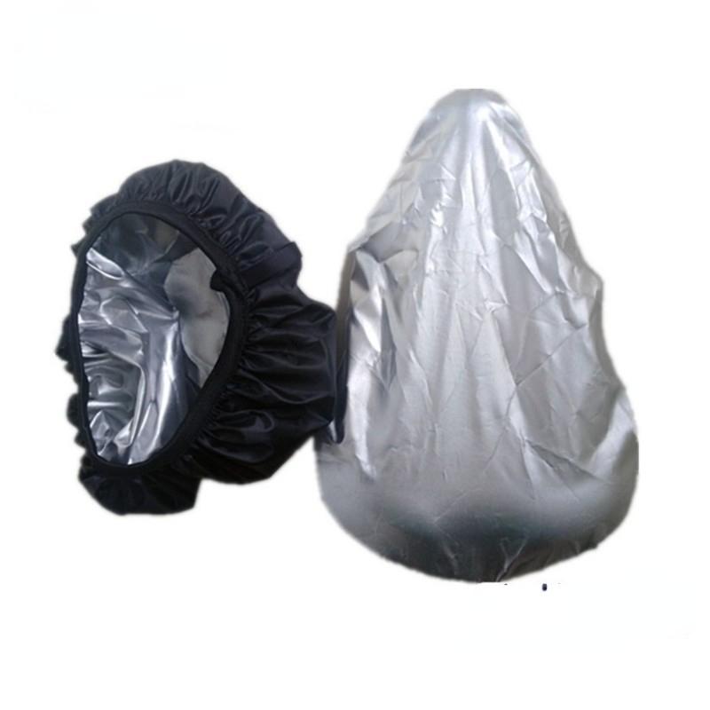 2Pcs Outdoor Fahrrad Sattel Regen Abdeckung Fahrrad Sitzkissen PVC Wasserdichte Sitz Abdeckung Heiß-gepresst Fahrrad Regen Abdeckung 2pcs schwarz