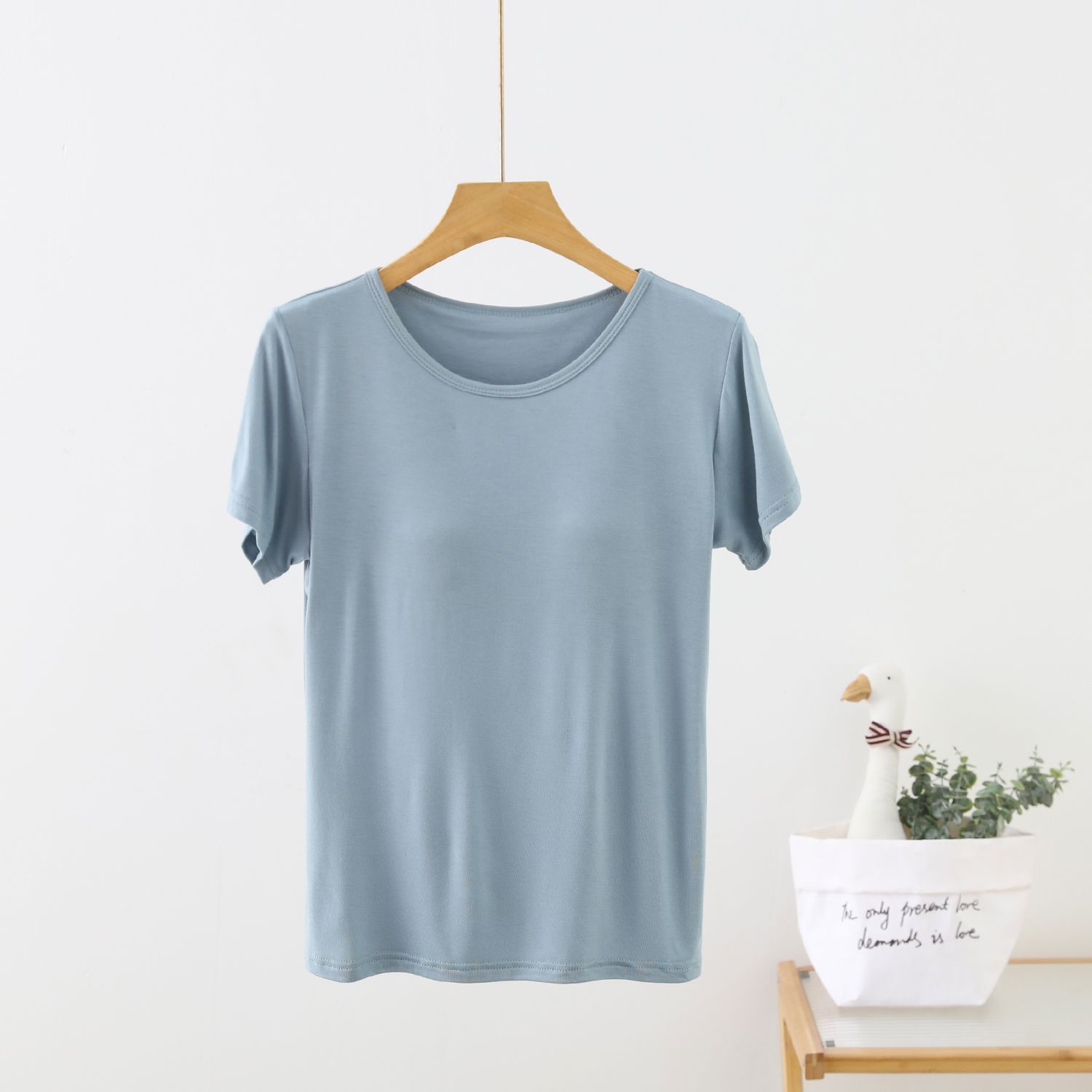 Damen Einfarbig Brustpolster Cup One Damen Tank Top Unterwäsche Übergröße 2XL gray