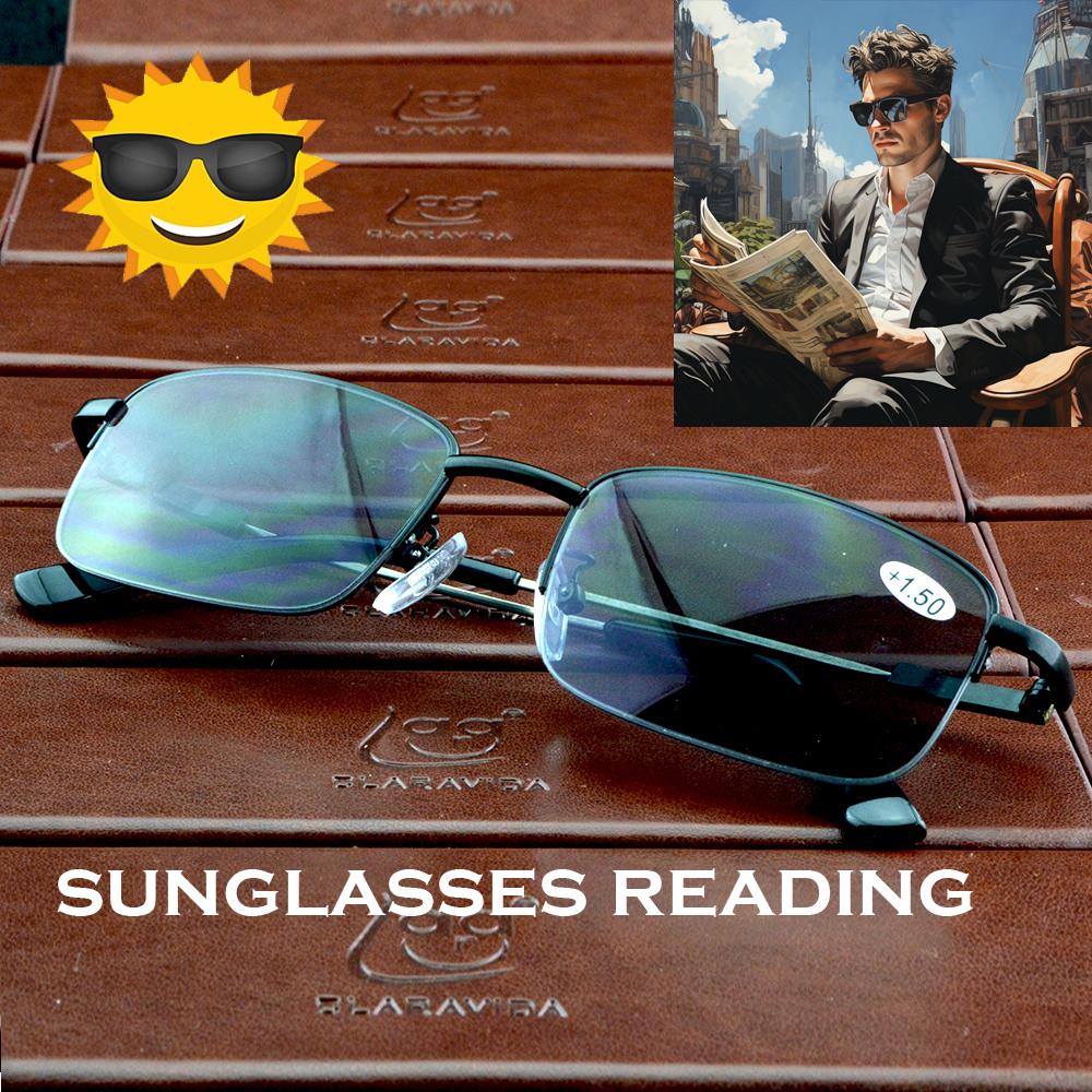 Clara Vida TWO IN ONE Sonnenbrille + Lesebrille Rechteckige Multifunktionsbrille Outdoor +1 bis +4 +3.50 schwarz