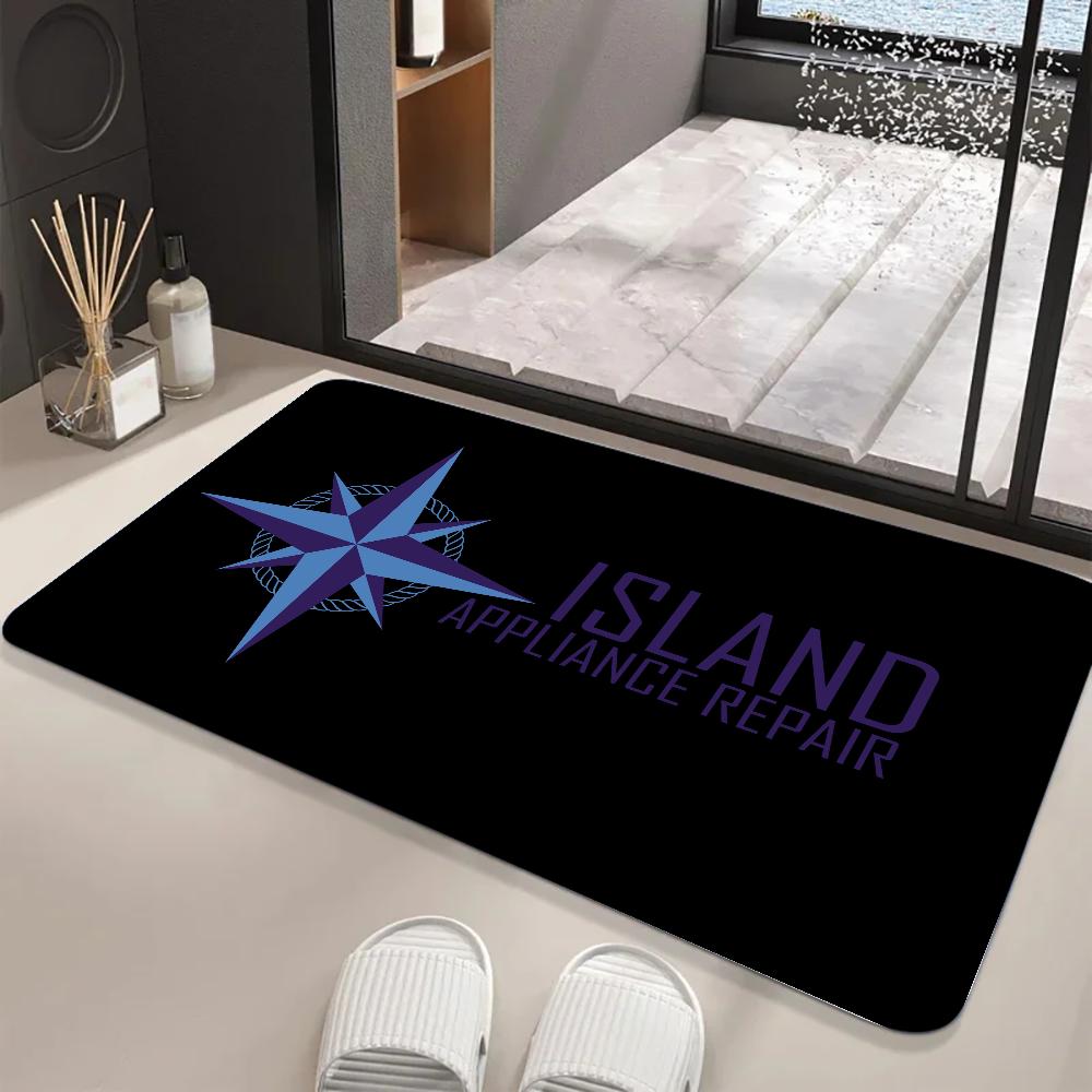 J-JEANNEAU-U Bodenmatte Grafikbedruckte Flanell Fußmatten für Badezimmer Küche Eingang Teppich Heimdekoration 50X80cm
