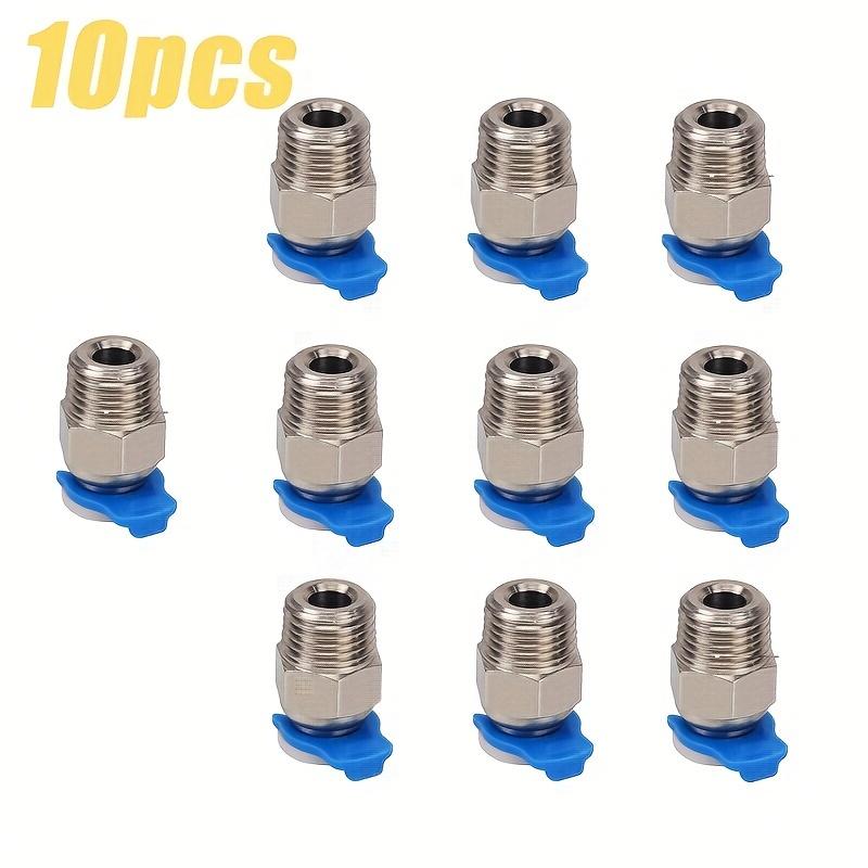 10-teiliges 3D-Druckerzubehör, einschließlich 10 PC4-01-Pneumatikanschlüssen und 10 Schnellstecker-Gasleitungen mit geraden M10-Gewinden und V6-Schnellanschlüssen 10pcs