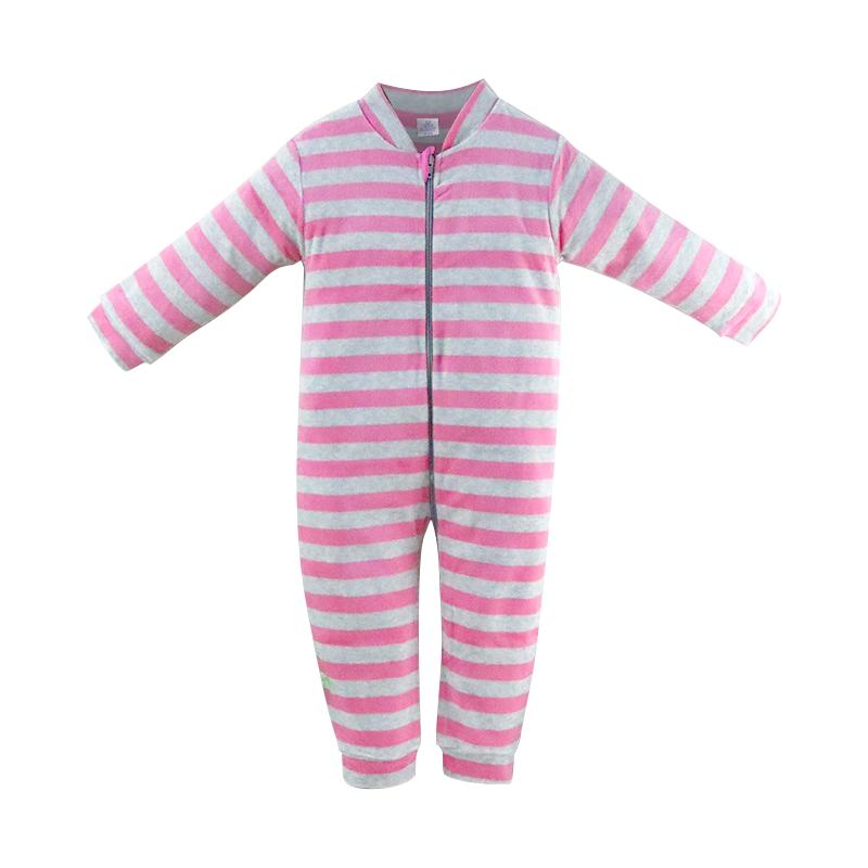 Kinder 2 bis 5 Jahre Einteiliger Langarm-Strampler mit Reißverschluss, kalte Kleidung, Kleinkind-Kleidung, warme Winter-Kinderkleidung, Jungen- und Mädchen-Baby-Neugeborenen-Pyjama 104 rosa