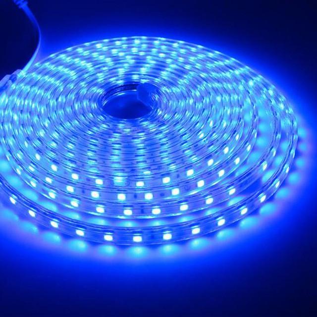 Wasserdichte SMD 5050 AC220V LED Streifen Flexible Licht 60leds/m LED Band LED Lichter Beleuchtung Wohnzimmer Dekor Lampe 1M blau