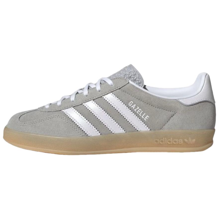 Adidas Originals Gazelle Indoor Leder Lässig Bequem Langlebig Low-Top Sneaker Damen Sneaker Grau JQ7008 40⅔