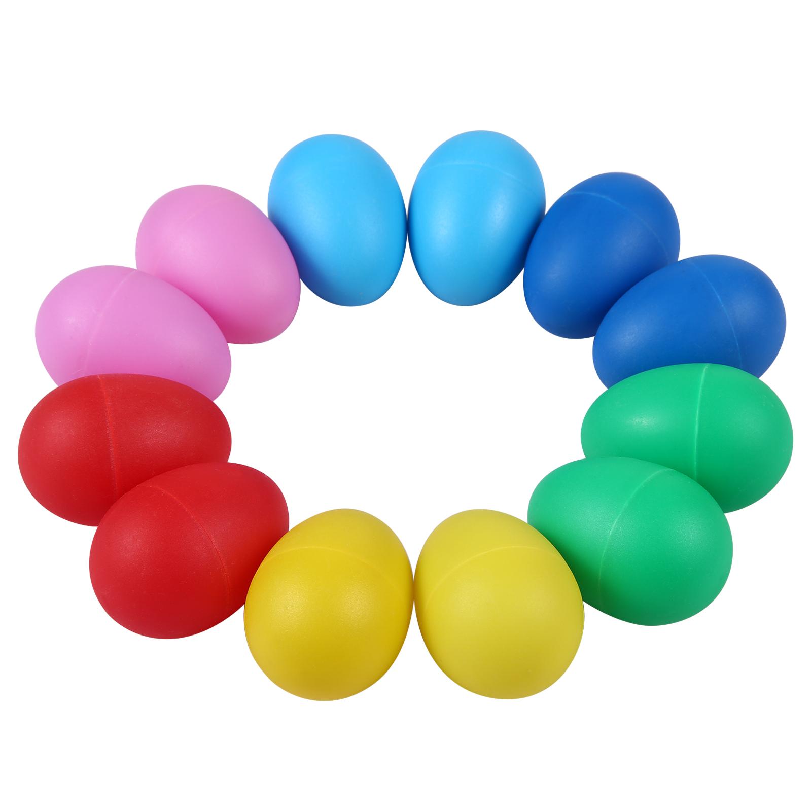 12 Stück Eierstreuer, Musikinstrumente, Percussion-Ei für Kinderspielzeug, Ostereierstreuer aus Kunststoff bunt