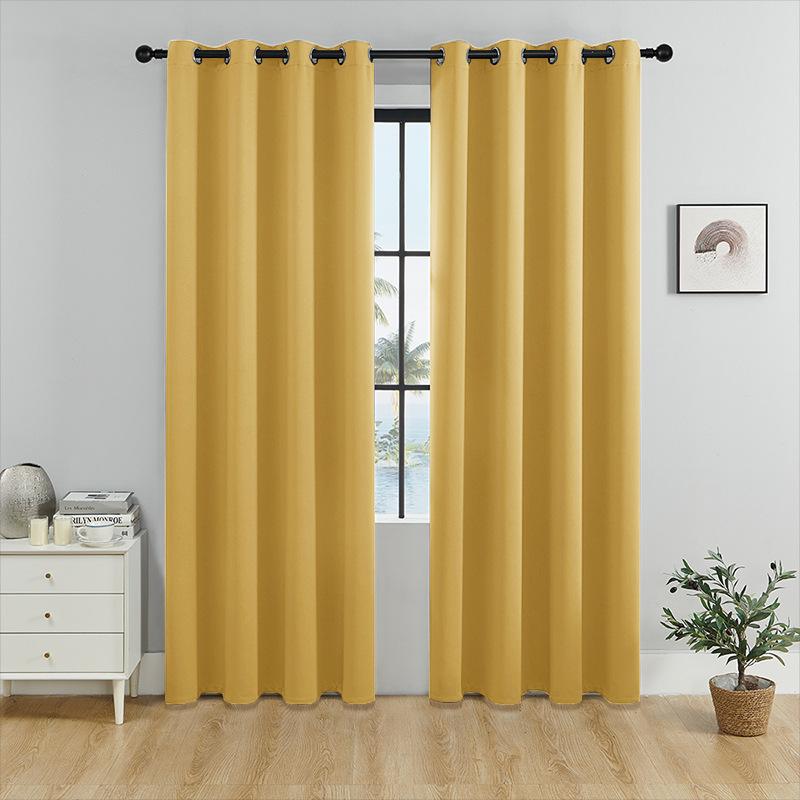 Moderne minimalistische Vorhänge Vollverdunkelung Sonnenschutz Vorhänge Energieeffiziente Fensterdekorationen für Schlafzimmer Wohnzimmer Heimdekor 150cm*230cm gold