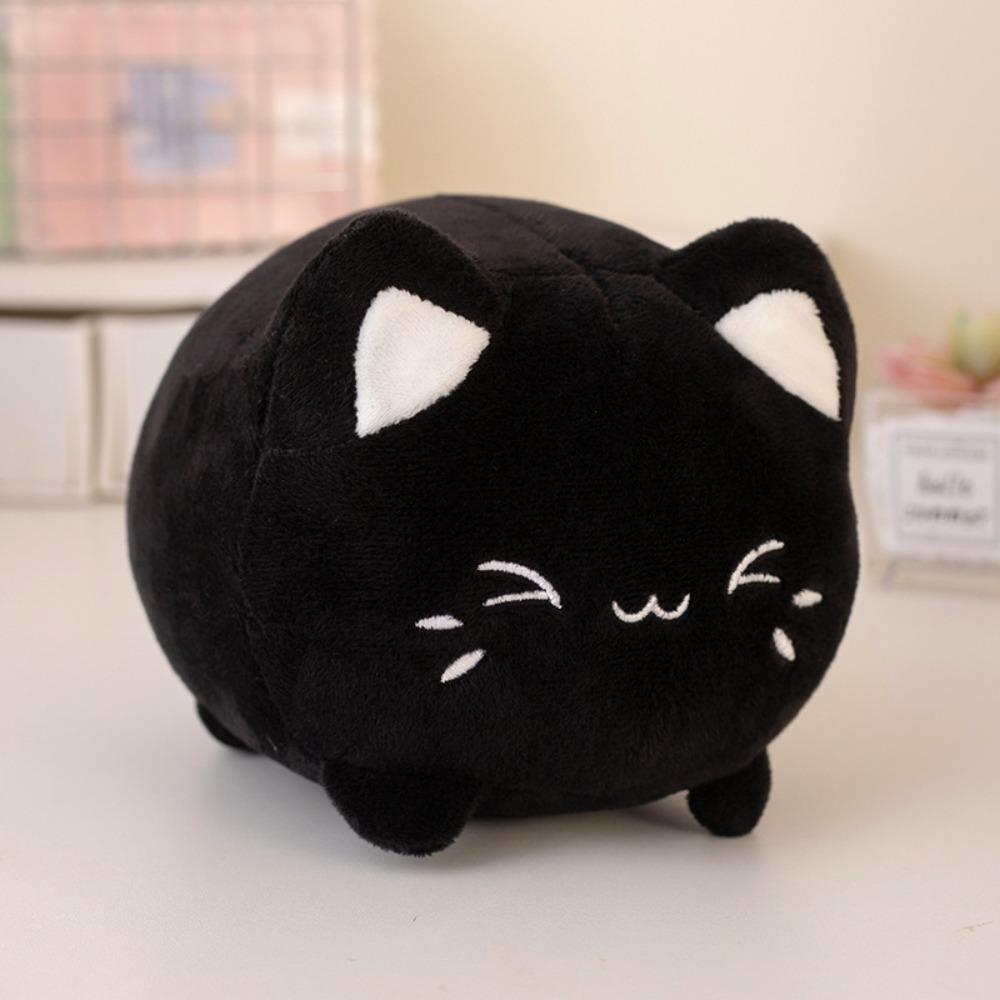 Stofftiere Schwarze Katze Plüsch Rosa Pfirsichfarben Niedlich Plüschtier Kätzchen Plüschtiere Cartoon Kawaii Katze Weiche Puppen Kinderspielzeug white