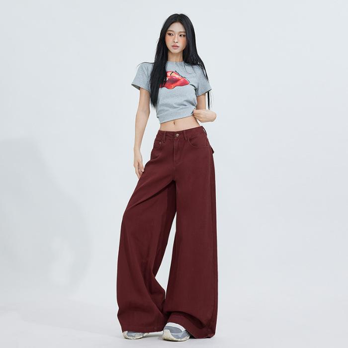 Plüschjeans für Damen mit Schlagjeans für Damen mit Schlagjeans für Damen mit Schlaghosen für Damen mit lockerer Taille und Taille XL