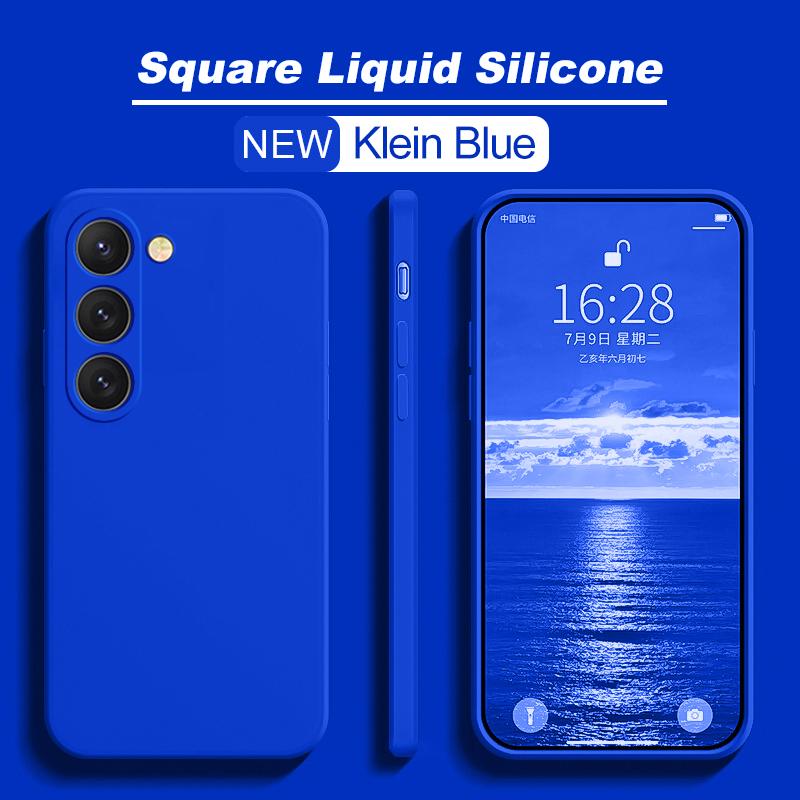 Für Samsung S24 S23 S22 Ultra Plus Fall Quadratische Flüssigkeit Silikon Soft Cover Für Samsung Galaxy S24 S23 S22 Ultra s24 Plus S24Ultra S24 Plus