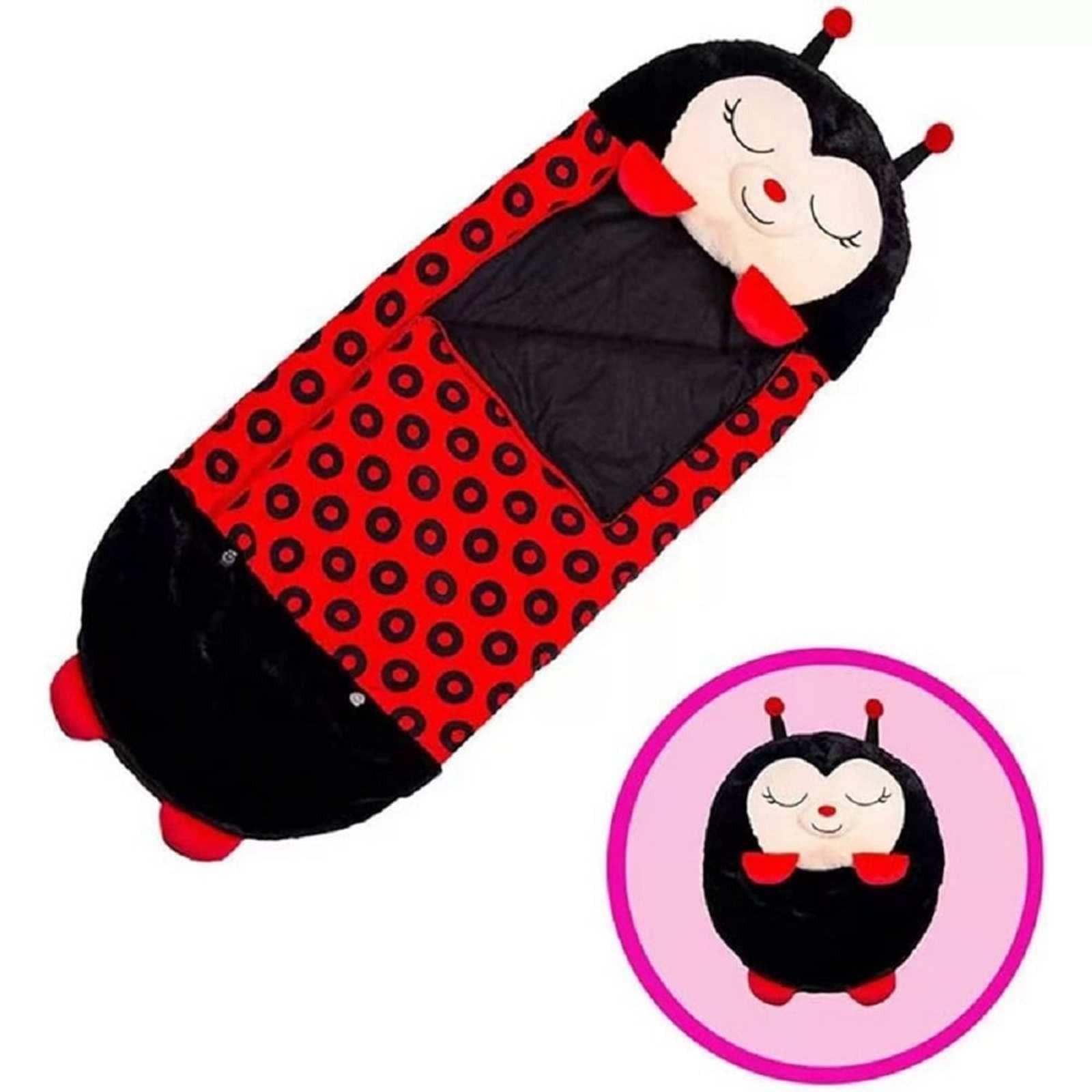Kinder Kissen & Schlafsack Faltbarer 2 In 1 Schlafsack Weich Bequem Warmer Schlafsack Kissen Für Kinder red