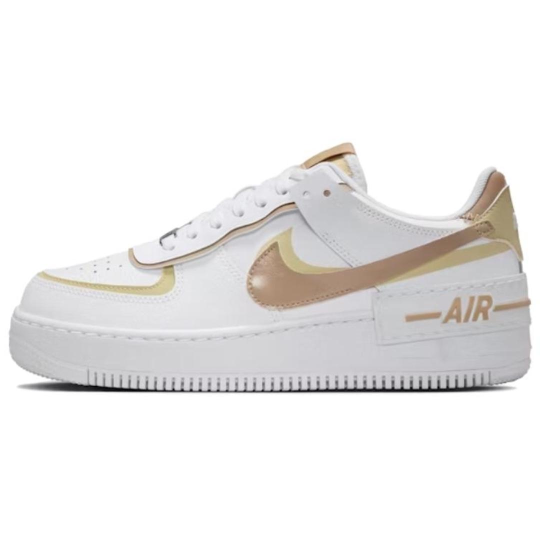 Nike Air Force 1 Shadow Weiß Teamgold Hanf Damen Sneaker DZ1847-111 41