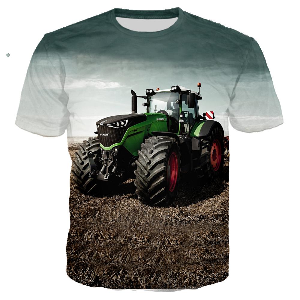 Kawaii 3D Druck Auto Traktor Kinder T Shirt Sommer Mode Cartoon Casual T-shirt Junge Mädchen Unisex kinder Kleidung T-shirt tops 140