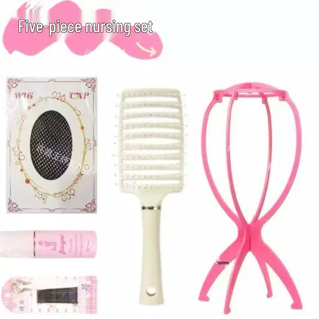 Tinte in den Wolken: Schwarz & Weiß Farbverlauf Lange Lockige Perücke mit Mittelscheitel