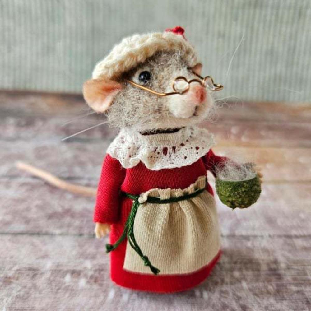 Süße Maus Weihnachten Nadelfilz Maus Basteldekorationen Nadelfilz Nadelfilz Maus Weihnachtsdekorationen Wollfilz gray