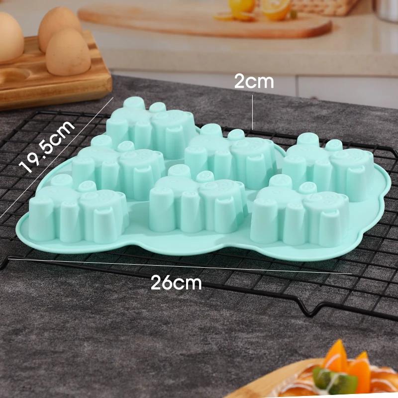 3D Lieblicher Bär Kuchenform DIY Geburtstagsparty Kuchen Dekorationswerkzeuge Tier Keks Silikonform zur Herstellung von Süßigkeiten und Schokolade