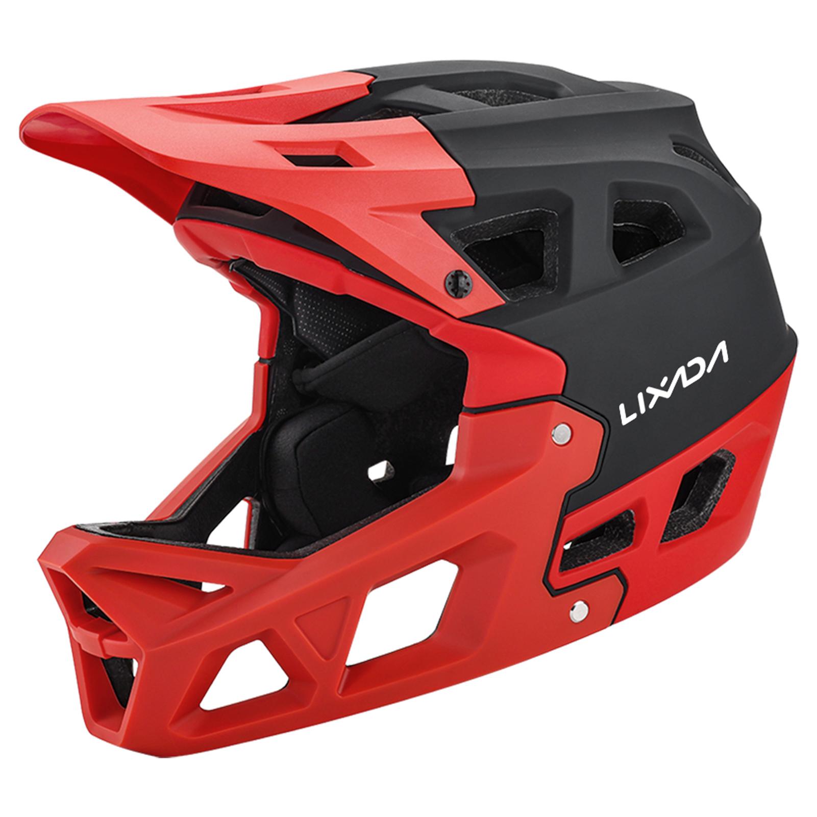 Vollgesichts-Mountainbike-Helm für Erwachsene, Racing Downhill MTB-Helm für Mountainbike rot/schwarz
