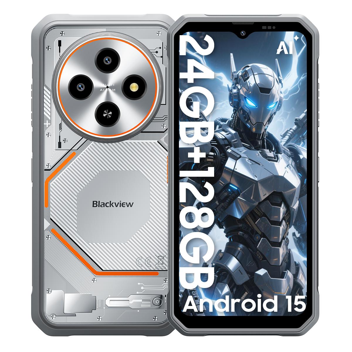 Blackview FORT 2 5G 8GB RAM 128/256GB ROM Android 15 Robustes Smartphone 6,56 Zoll 90HZ Mobiltelefon 5000mAh 8GB+128GB weiß