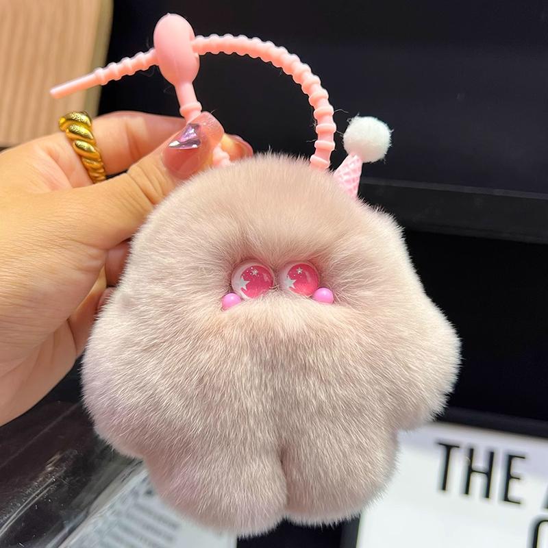 Niedlicher Plüsch-Anhänger, Auto-Schlüsselanhänger, Schlüsselband, süßes Eis, Schlüsselanhänger, Ins, Luxus-Plüsch, Kawaii-Accessoires, Schlüsselanhänger, Tasche