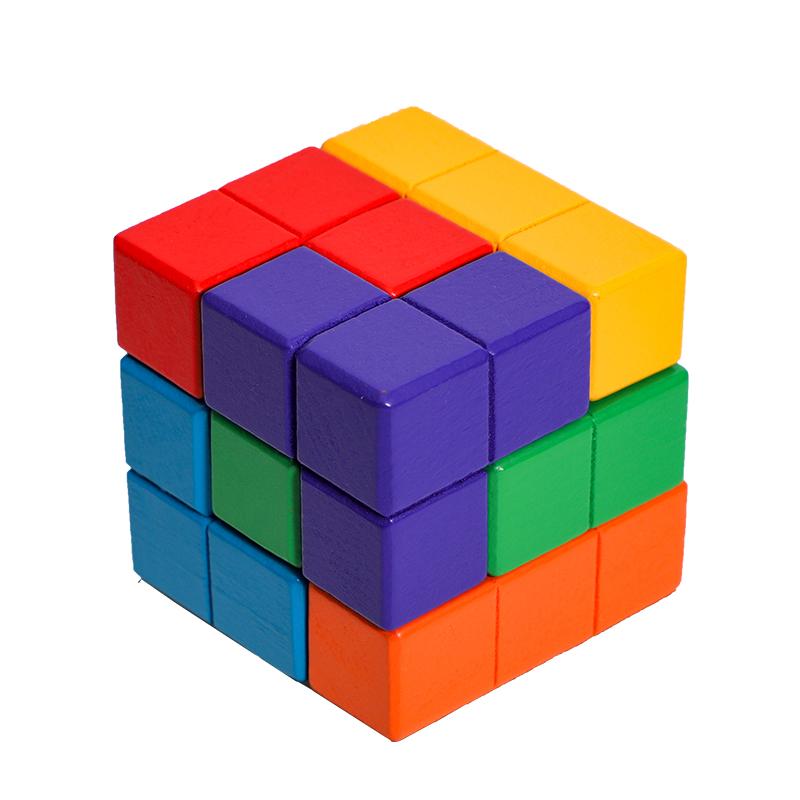 3D Holz Soma Würfel Spielzeug Kinder Früherziehung Baustein Montessori Puzzlespiele Spielzeug Brainstorming Spiel Sensorisches Spielzeug