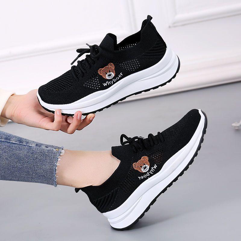 Net Schuhe Weibliche Sommer Dünne Schuhe Mesh Sport Schuhe Atmungsaktive Casual Schuhe 40 schwarz