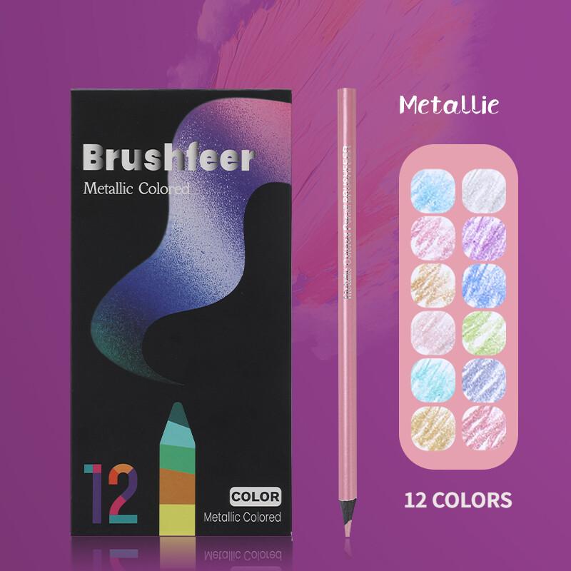 12 farben Metallic Bleistift Zeichnung Skizze Set Weiche Holz Goldene Farbe Bleistift Für Schüler Schreibwaren Kunst Liefert