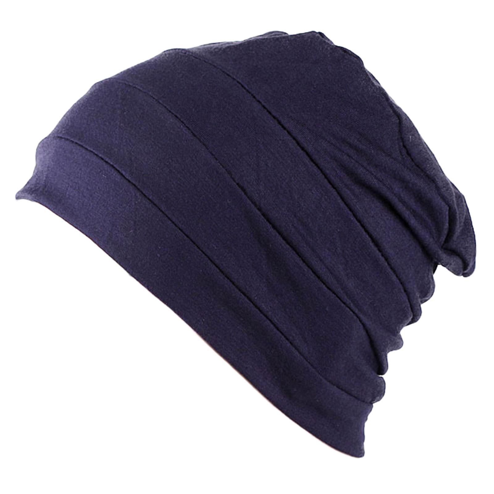 Bequeme Chemo-Mütze, Chemo-Hüte für Frauen, weiche Krebs-Haarausfall-Skullies-Mütze, Krebs-Kopfbedeckung, Kappe unter der Mütze navy blau