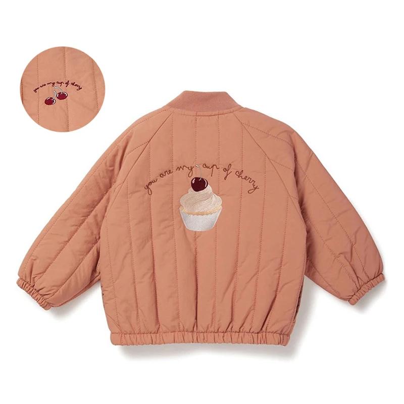 Frühling Herbst Kinder Mäntel Mode Stickerei Fleece gefütterte Jacke Kinder Oberbekleidung Kleidung 5-6T 120