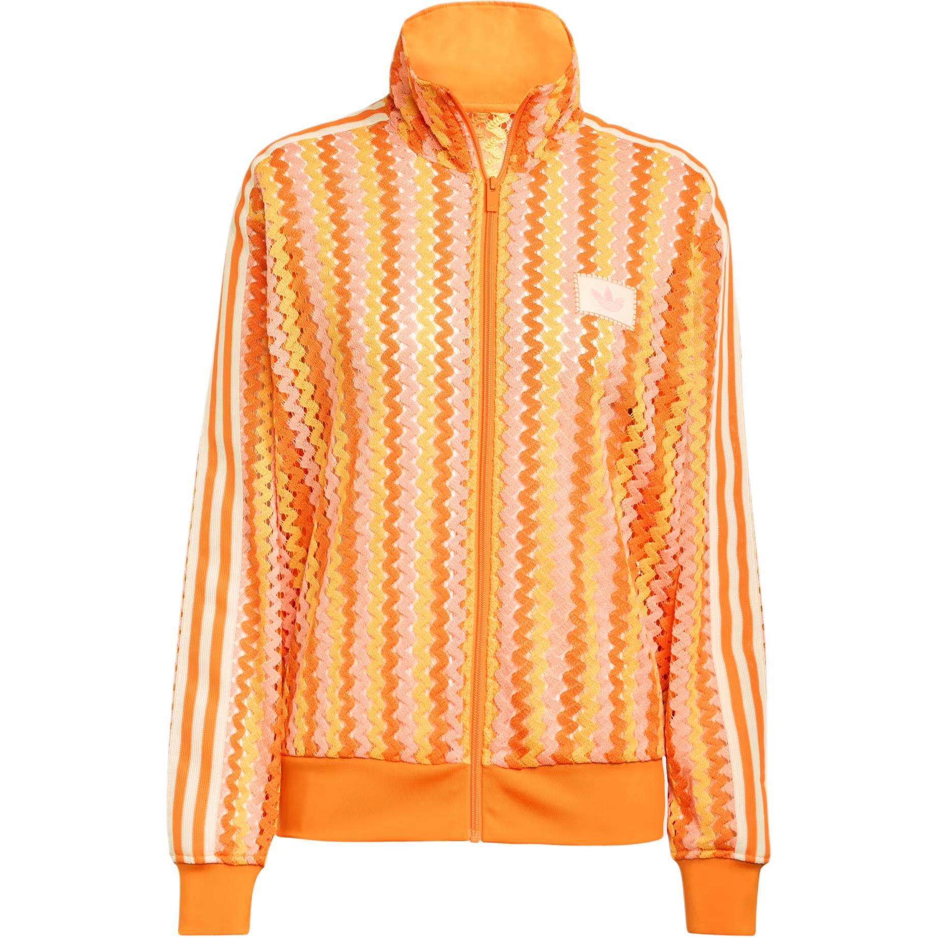 Adidas Originals Dreistreifen Stehkragen Reißverschluss Jacke Damen Jacke Halb-Sonnen-Orange KC0748 A/M