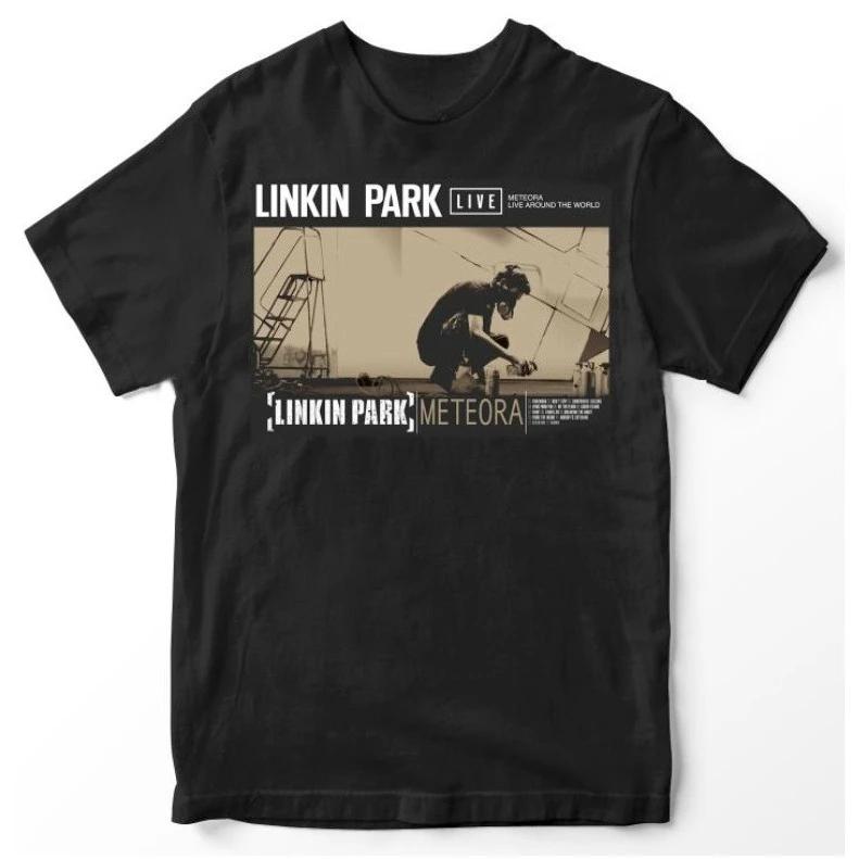 2026 Sommer Neues Herren T-Shirt Rock Linkin Park Geburtstag T-Shirt Unisex T-Shirt Mode Baumwolle Kurzarm Oberteil T-Shirt M schwarz