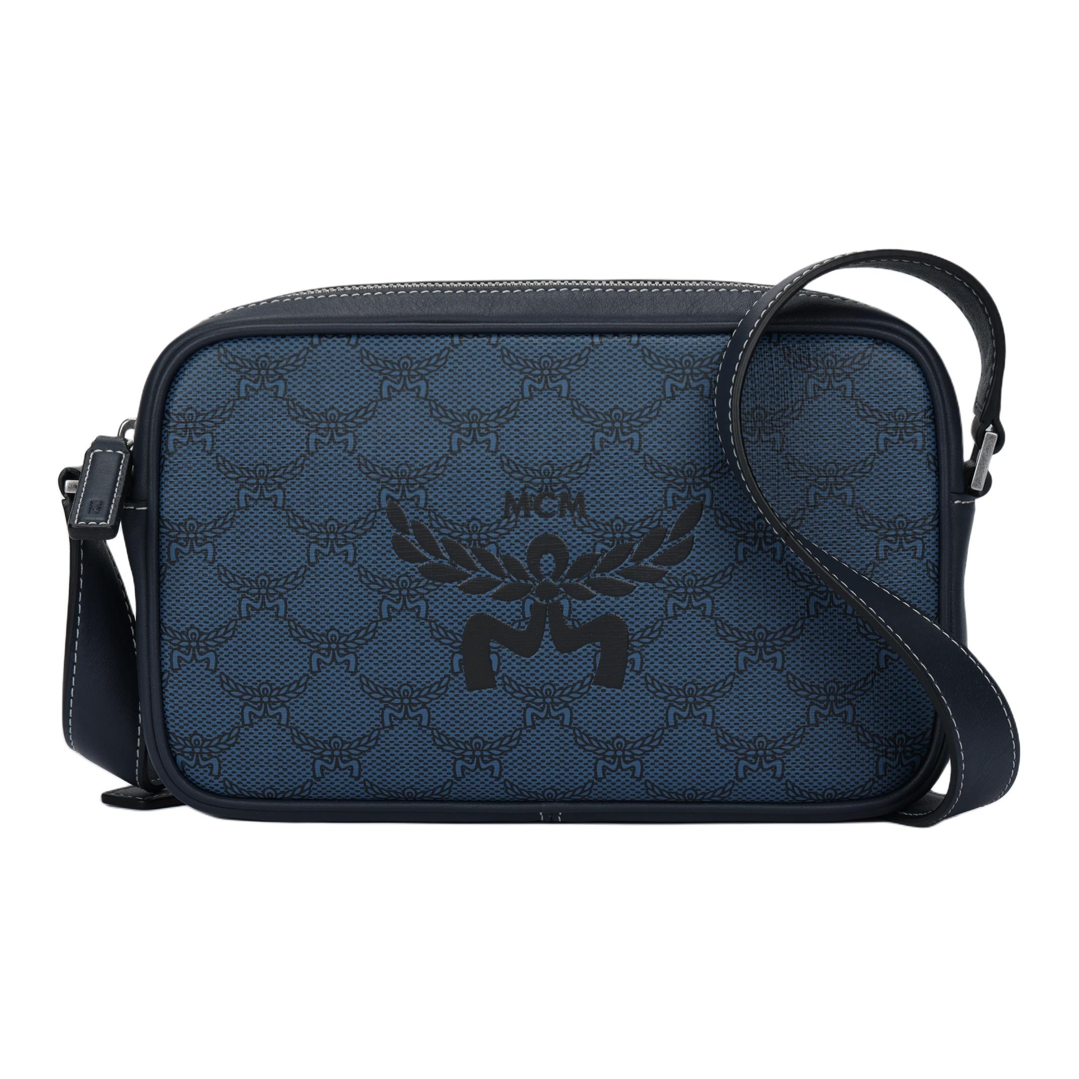 MCM Himmel Klassisches Logo Napa-Leder Schultertasche Umhängetasche Damen Taschen Dunkelblau MMRESAC01VC001 Basic Set (Bag+Dust Bag) black