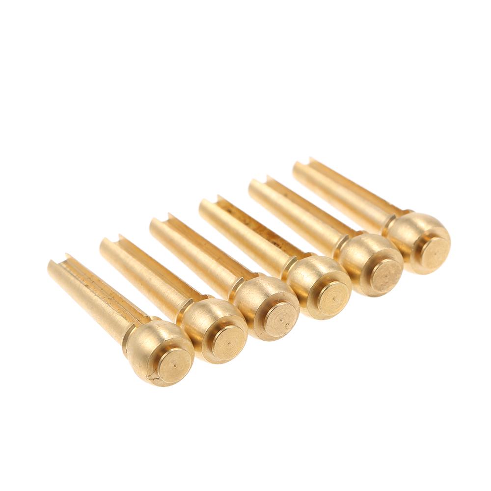 6 stücke Metall Akustische Gitarre Bridge Pins Messing Gitarre Saiten Feste Kegel String Pins String Nägel