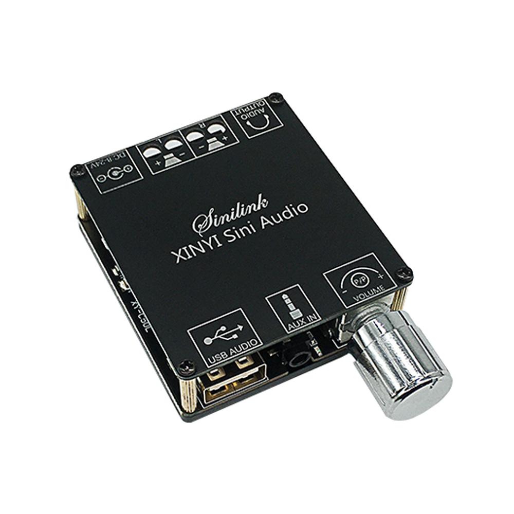 Mini 50Wx2 BT 5.0 Wireless Audio Digital Power Amplifier Infinite Tuning Stereo Board Amp Dual schwarz