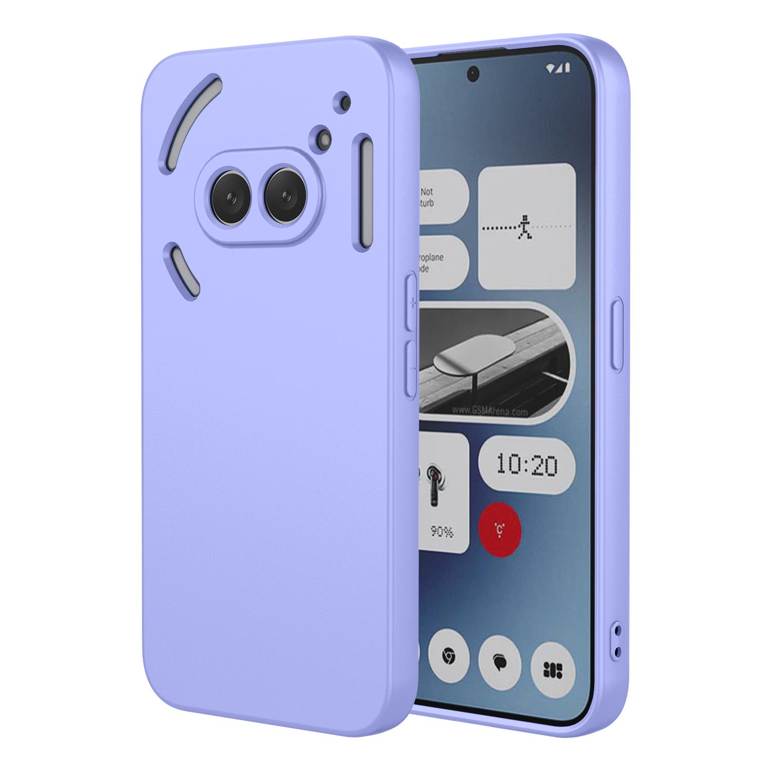 Flexibler flüssiger Silikon-Koffer für Nothing Phone 2A 2 1 Schutzhülle Bumper Fundas Coque Shell Capa Nothing phone 2A violett