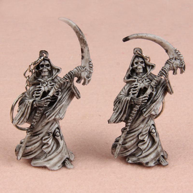 Totenkopf-Kopf, kreativer Schlüsselanhänger, Anhänger, Neuheit, Gummi, Kinderspielzeug, Hebemesser, Totenkopf-Anhänger