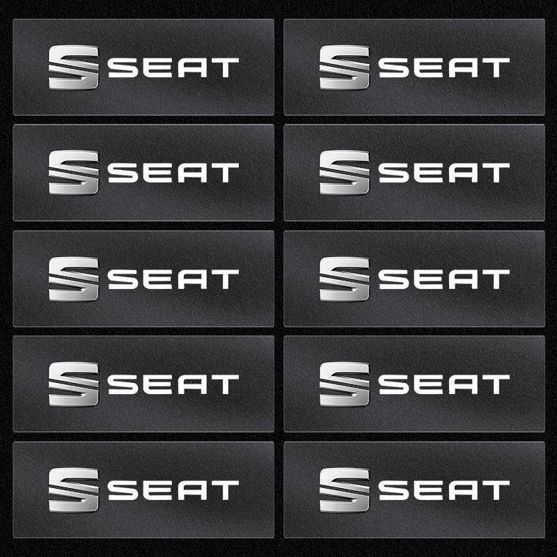 Zufällige Auto-Innenraum-Aufkleber Auto-Lenkrad-Emblem-Styling für SEAT Leon FR 5 6 MII Altea 5F Ibiza Toledo Cordoba Alhambra MK3 10PCS