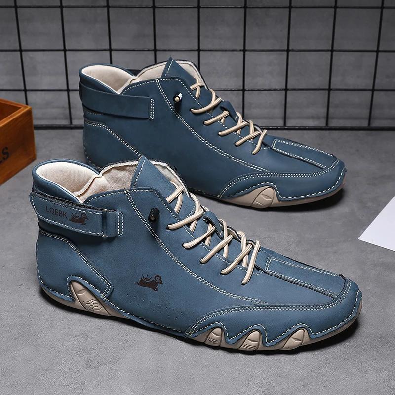Herrenstiefel Neue Mode Luxus Arbeitsstiefel Outdoor Plateau Niedrig geschnitten Herren Bequeme Sneaker Lässig Original Herren Sneaker Angebote 44 blau