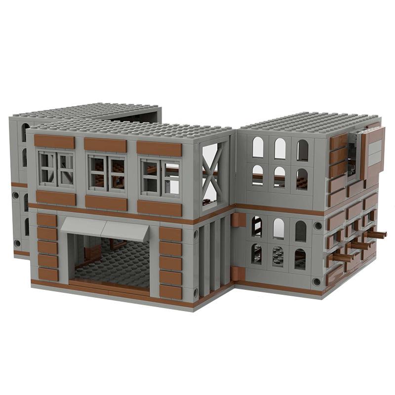 682 stücke Kreative Ideen Militärische Kriegsszene Stadt Waffen Lager Montage MOC Block Ziegel Modellbau Kits Kinder Bildungsspielzeug