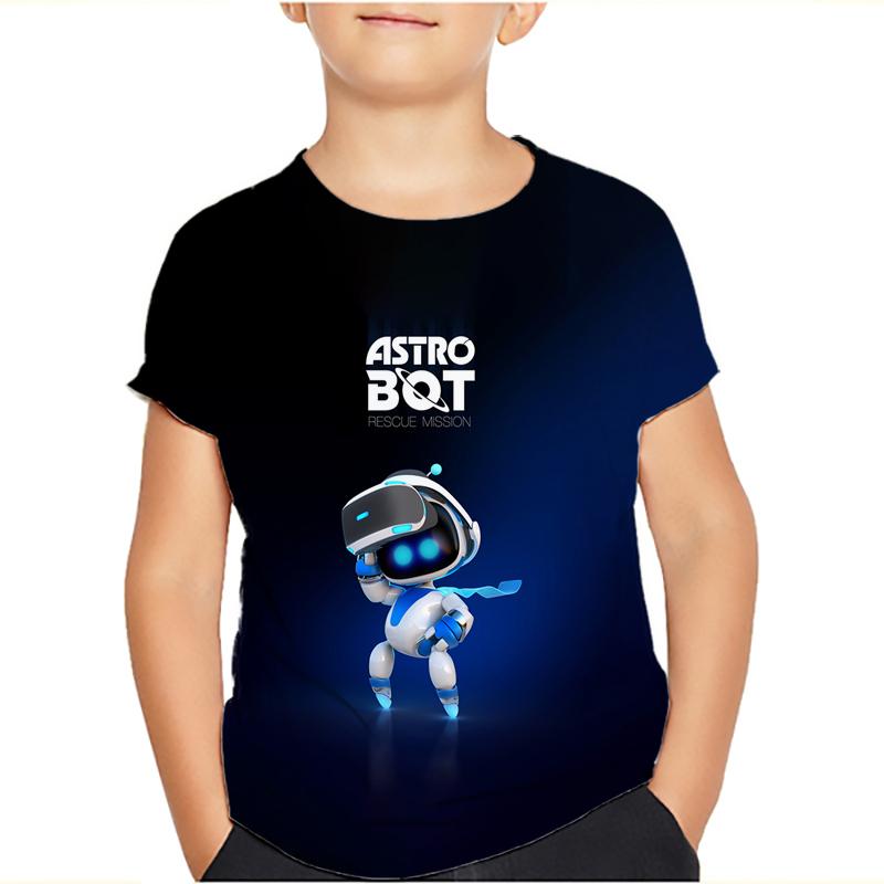 Spiel Astro Bot 3D gedruckt Kinder T-Shirt Kinder Kleidung Harajuku Cartoon Tees Casual Spaß Top Kleidung Mädchen Jungen T-Shirt 2024 110 beige