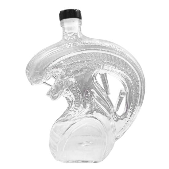 Whiskyflasche Einzigartige Alien-Form Glas Weindekanter Multifunktionaler Getränkebehälter für Whisky Wein Bier reinfarbig