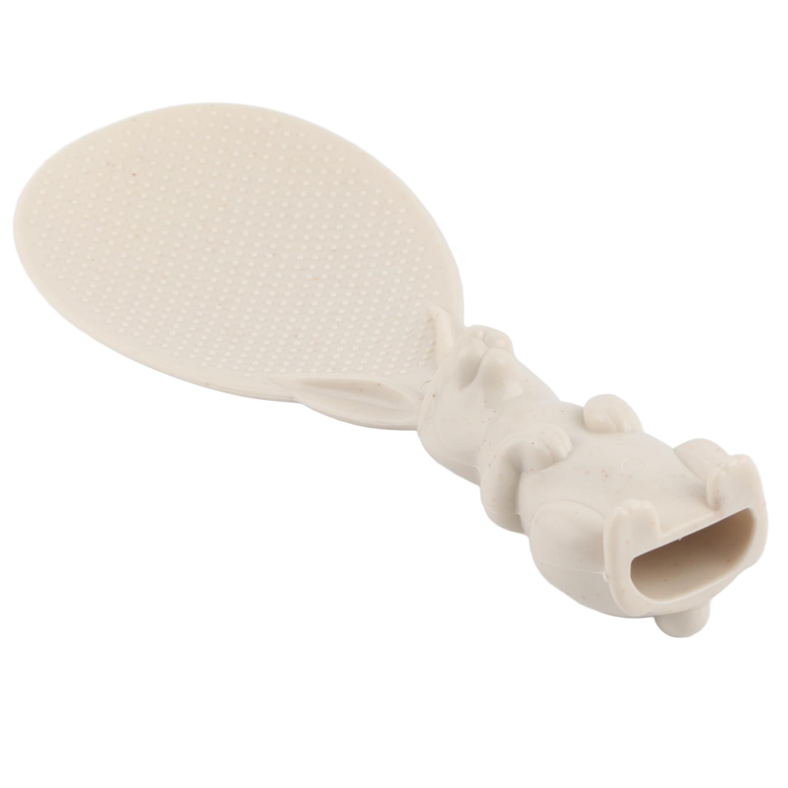 Niedlicher Hase Antihaft-Reislöffel Dreidimensionaler Stehender Kaninchen-Reisschöpfer für Reiskocher(beige )