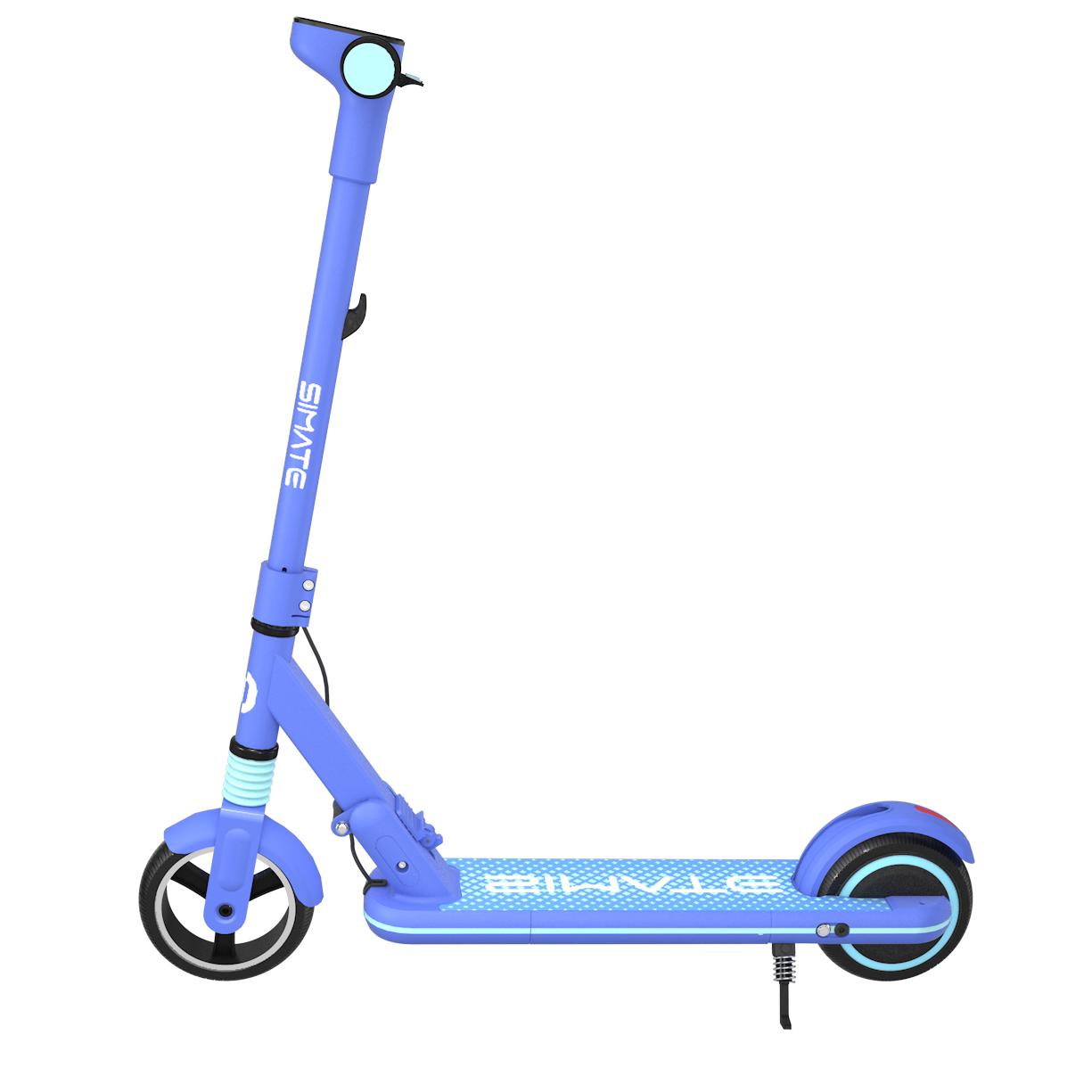 Simate S3 Kinder-Sicherer Elektroroller 130W Motor 70Kg Last Outdoor-Spiel E-Scooter Mit Dualem Bremssystem blau