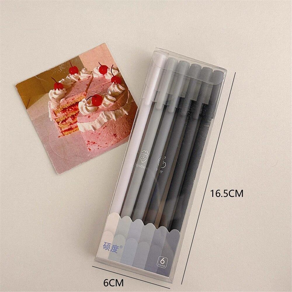 6 teile/satz Löschbaren Gel Stift für Kinder Kawaii Cartoon Kaninchen Bär Stil Schreibwaren Gel Stift 0,5mm Blau Farbe Löschbaren schreiben Stift