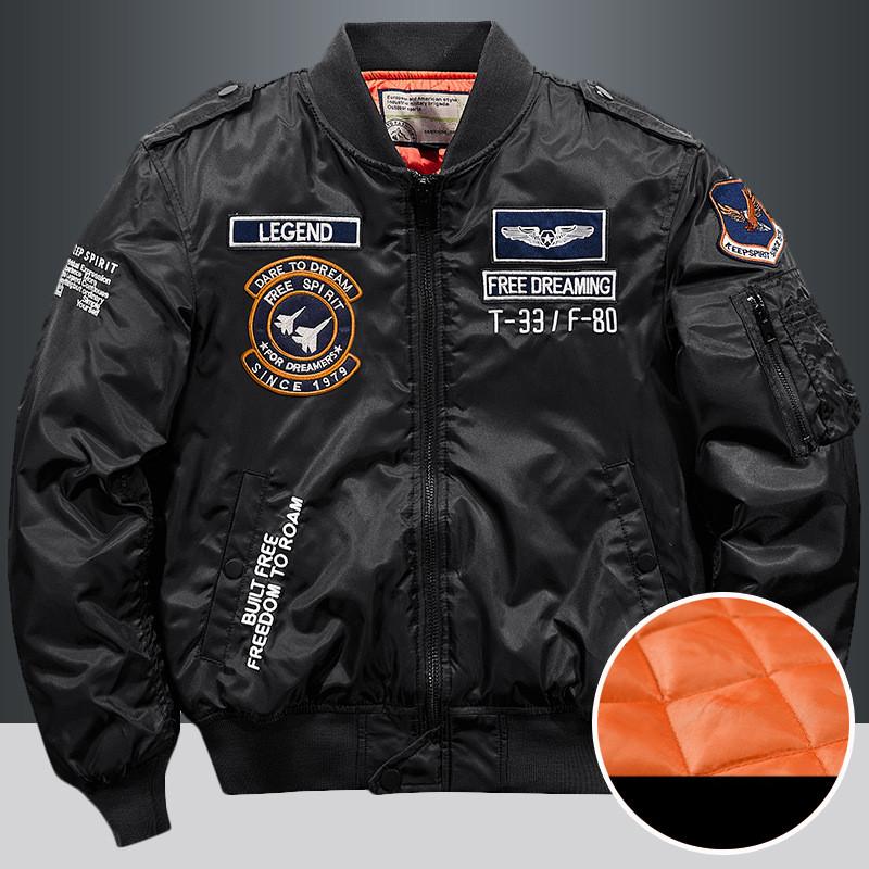 Winter Mode Stehen Kragen Jacke Mann Bomber Jacke Herren Windjacke Verdicken Jacken Mantel männer Kleidung Casual Werkzeug Jacke 4XL schwarz